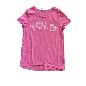 Fab Kids Pink YOLO Shirt Size 8/10 VGUC